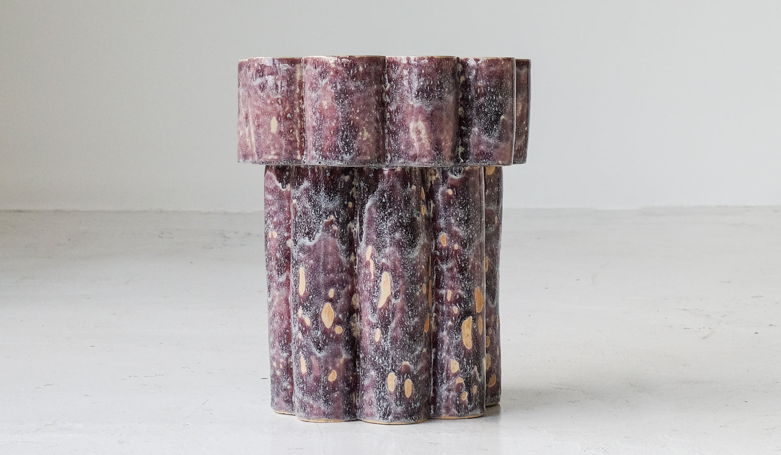 B Zippy Snowy Plum Double Tier Cloud Side Table - Spartan Shop