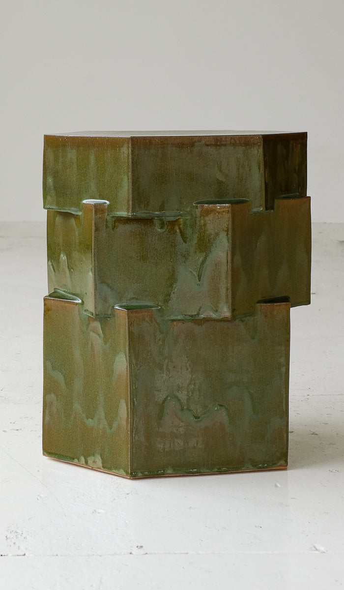 B Zippy Aniline Green XL Tall Triple Tier Hex Side Table - Spartan Shop