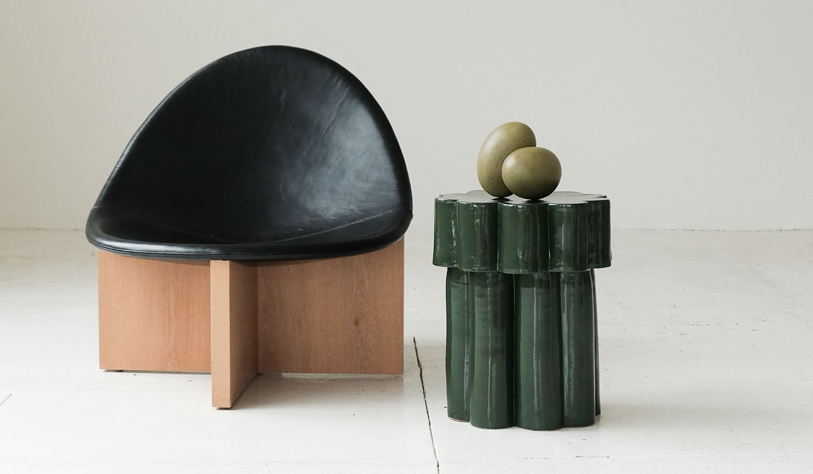 B Zippy Chrome Green Double Tier Cloud Side Table - Spartan Shop