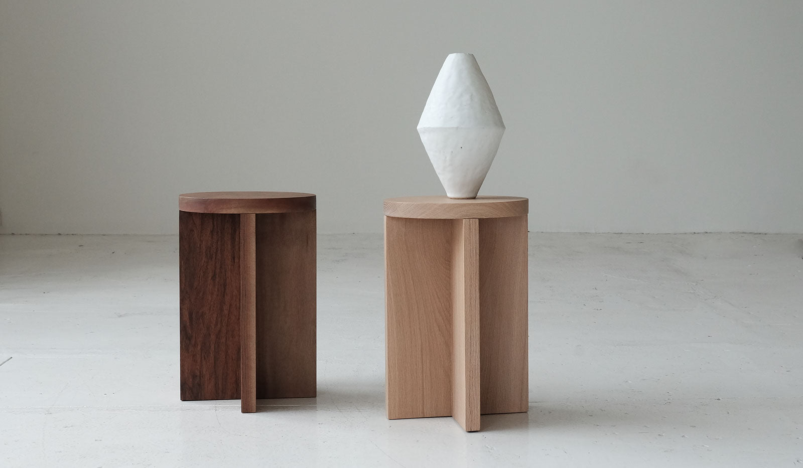 Material Round Narrow Foundation Stool / Side Table - Spartan Shop