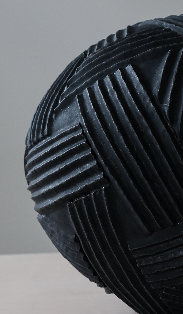 Giselle Hicks Coal Black Sphere Rope Vessel