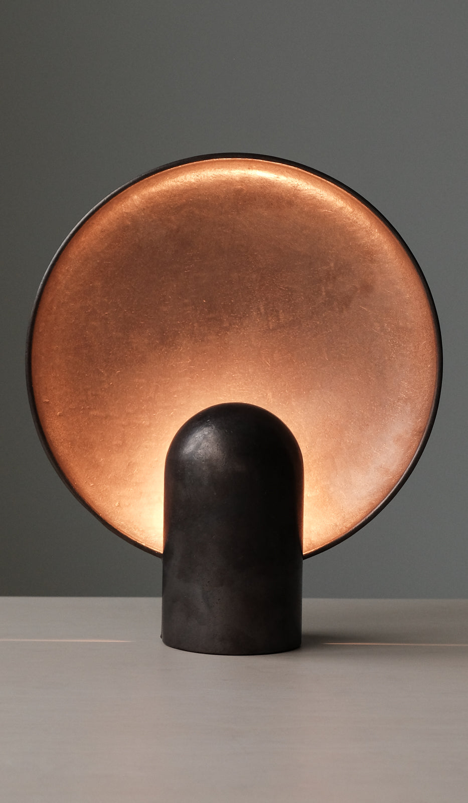 Studio Henry Wilson Blackened Cast Bronze Surface Sconce Table Lamp - Spartan Shop