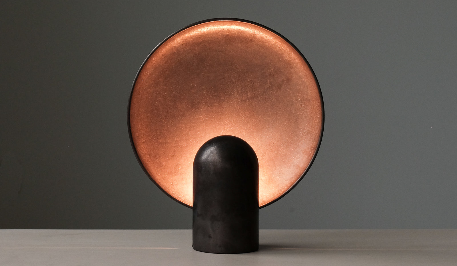 Studio Henry Wilson Blackened Cast Bronze Surface Sconce Table Lamp - Spartan Shop