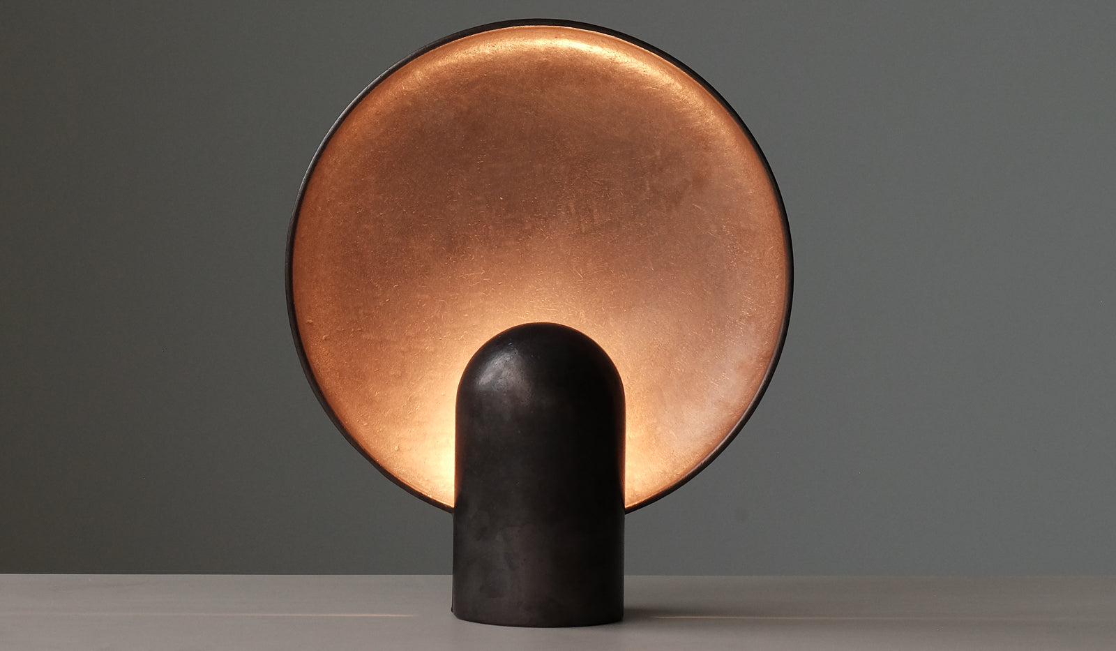 Studio Henry Wilson Blackened Cast Bronze Surface Sconce Table Lamp - Spartan Shop