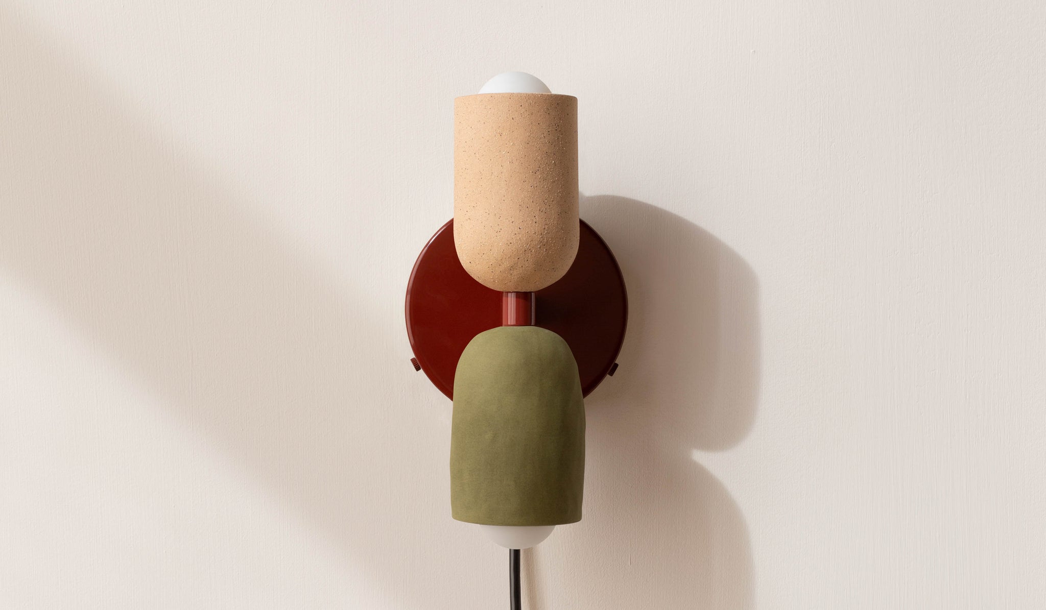 In Common With Ceramic Up Down Sconce - Tonal Hardware - Plug In