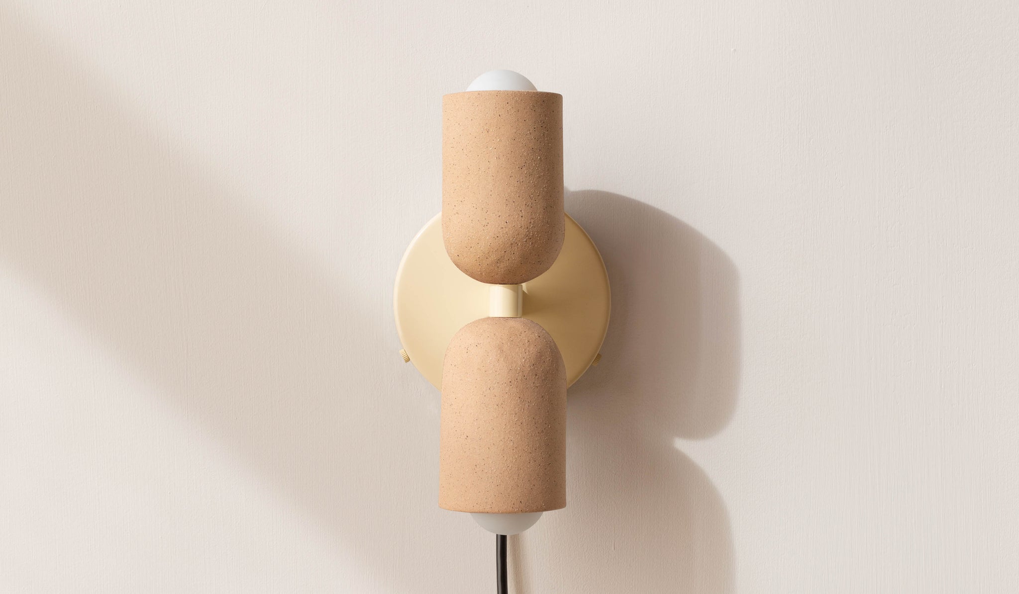 In Common With Ceramic Up Down Sconce - Tonal Hardware - Plug In