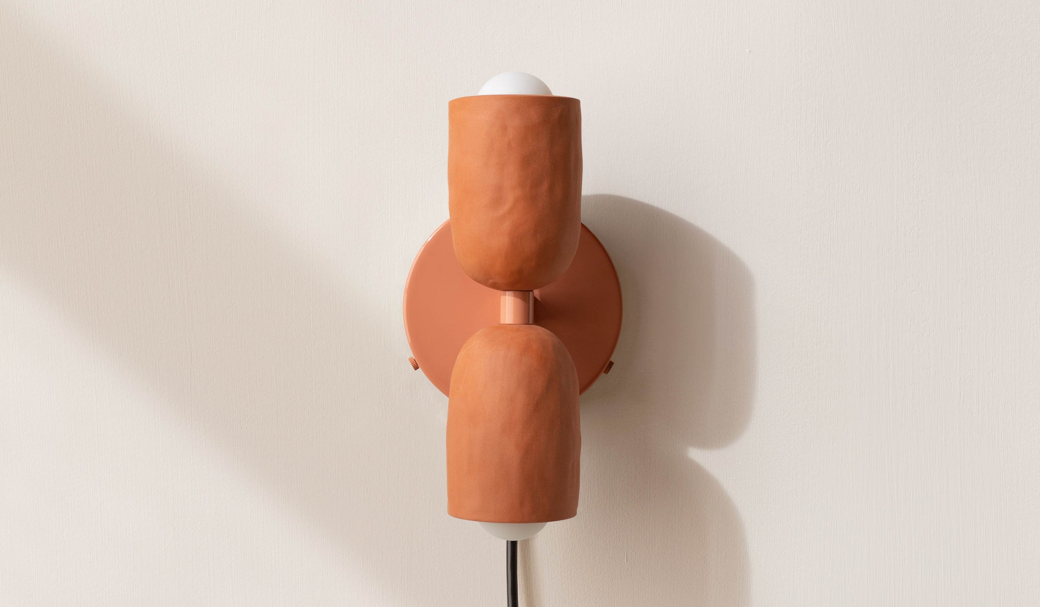 In Common With Ceramic Up Down Sconce - Tonal Hardware - Plug In