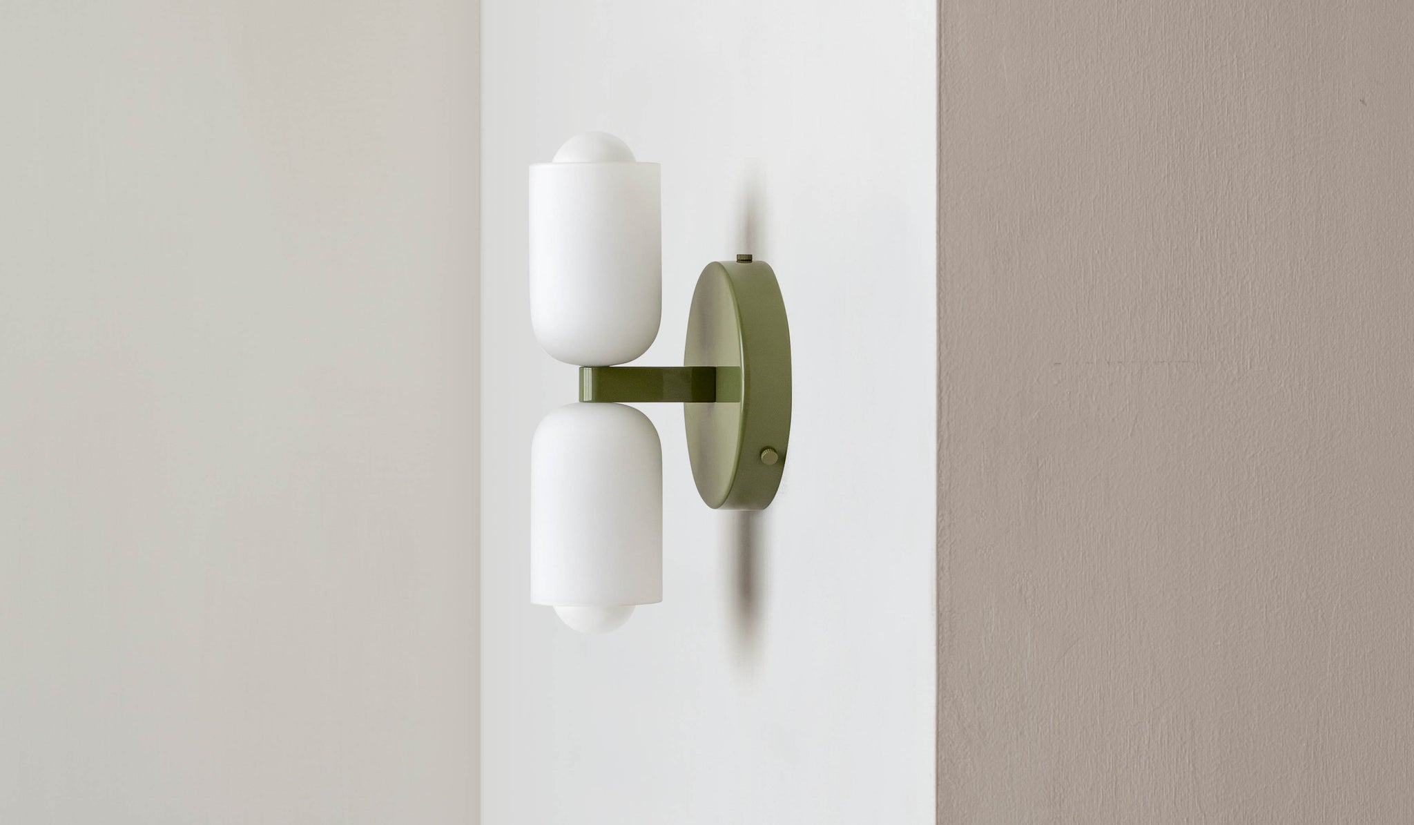 In Common With Enamel White Glass Up Down Sconce - Spartan Shop