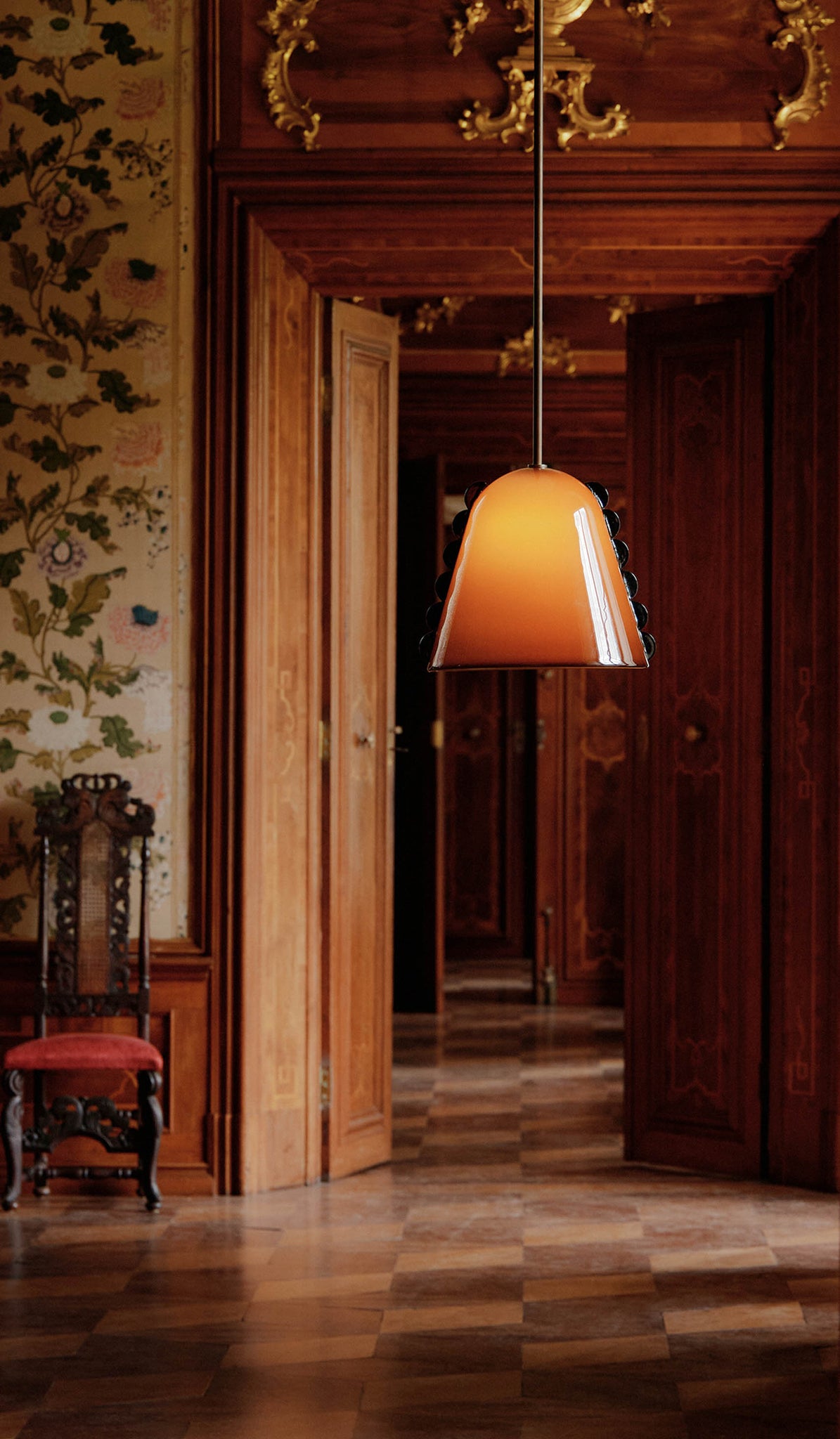 In Common With Large Blown Glass Calla Pendant