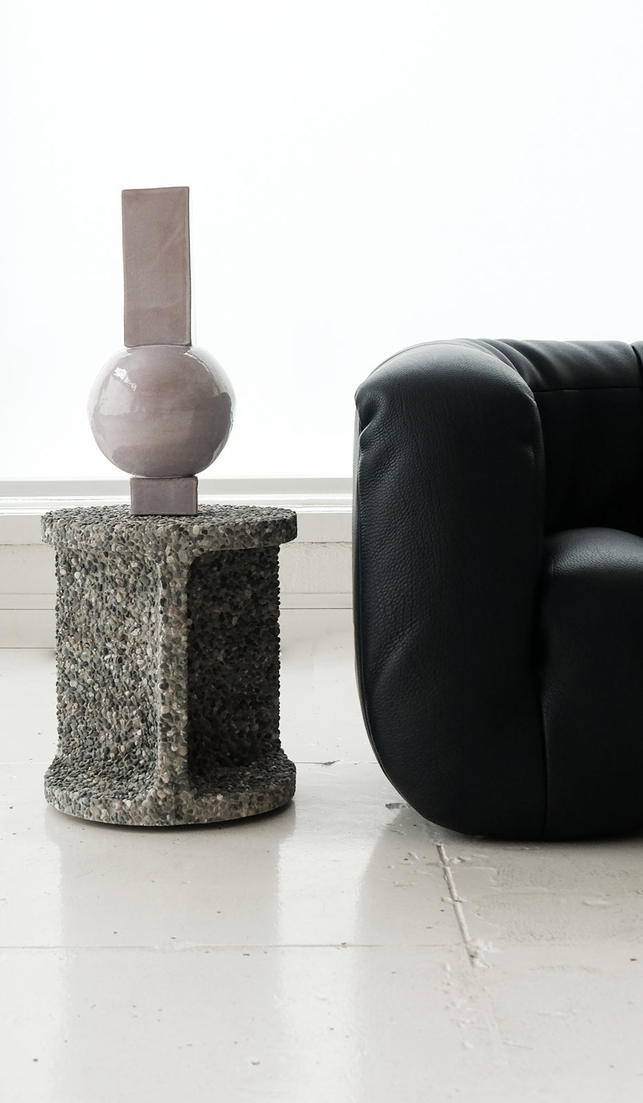 Jeff Martin Joinery Exposed Aggregate Neolith Stool / Side Table