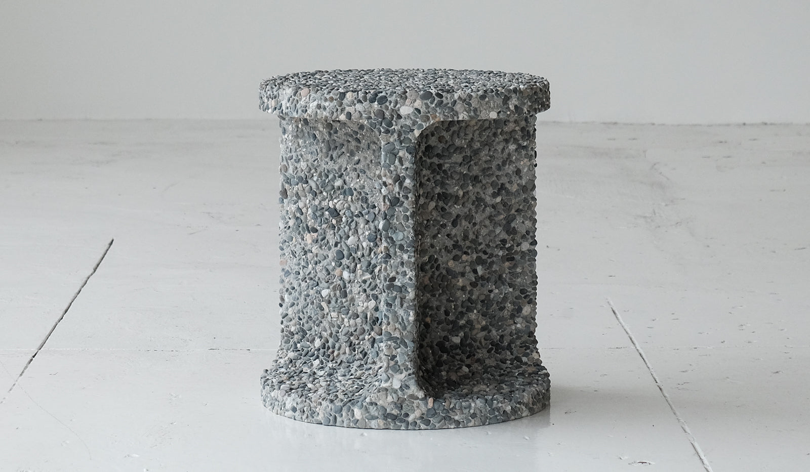 Jeff Martin Joinery Exposed Aggregate Neolith Stool / Side Table