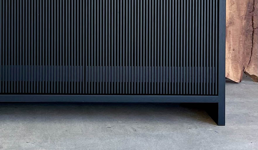 Material Blackened Ash Slatted Credenza