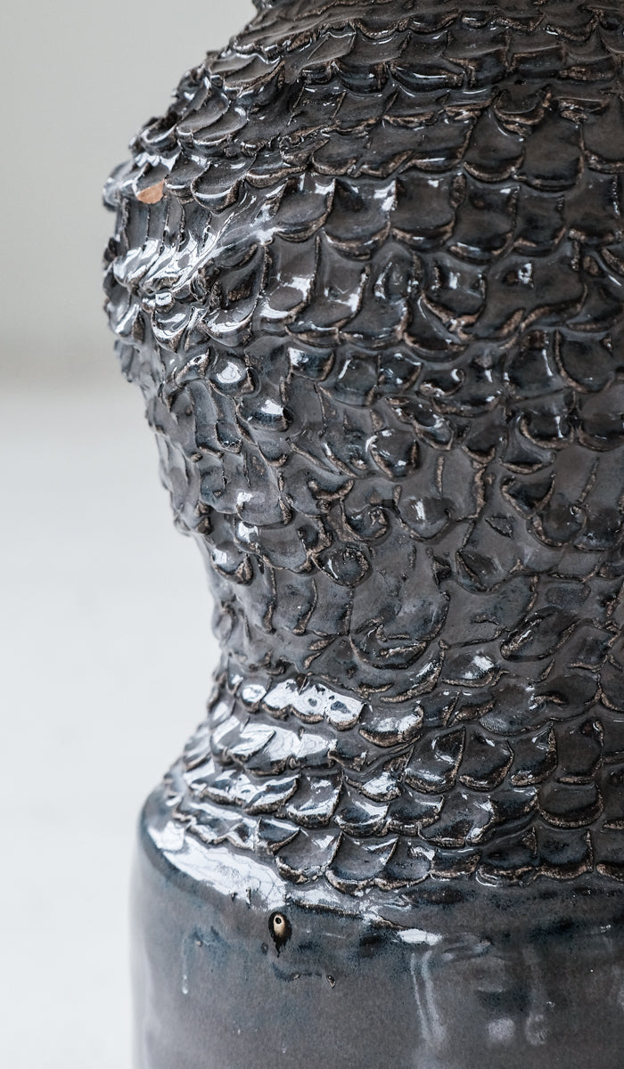 Mother of God Midnight Grey Pedestal Side Table No. 3