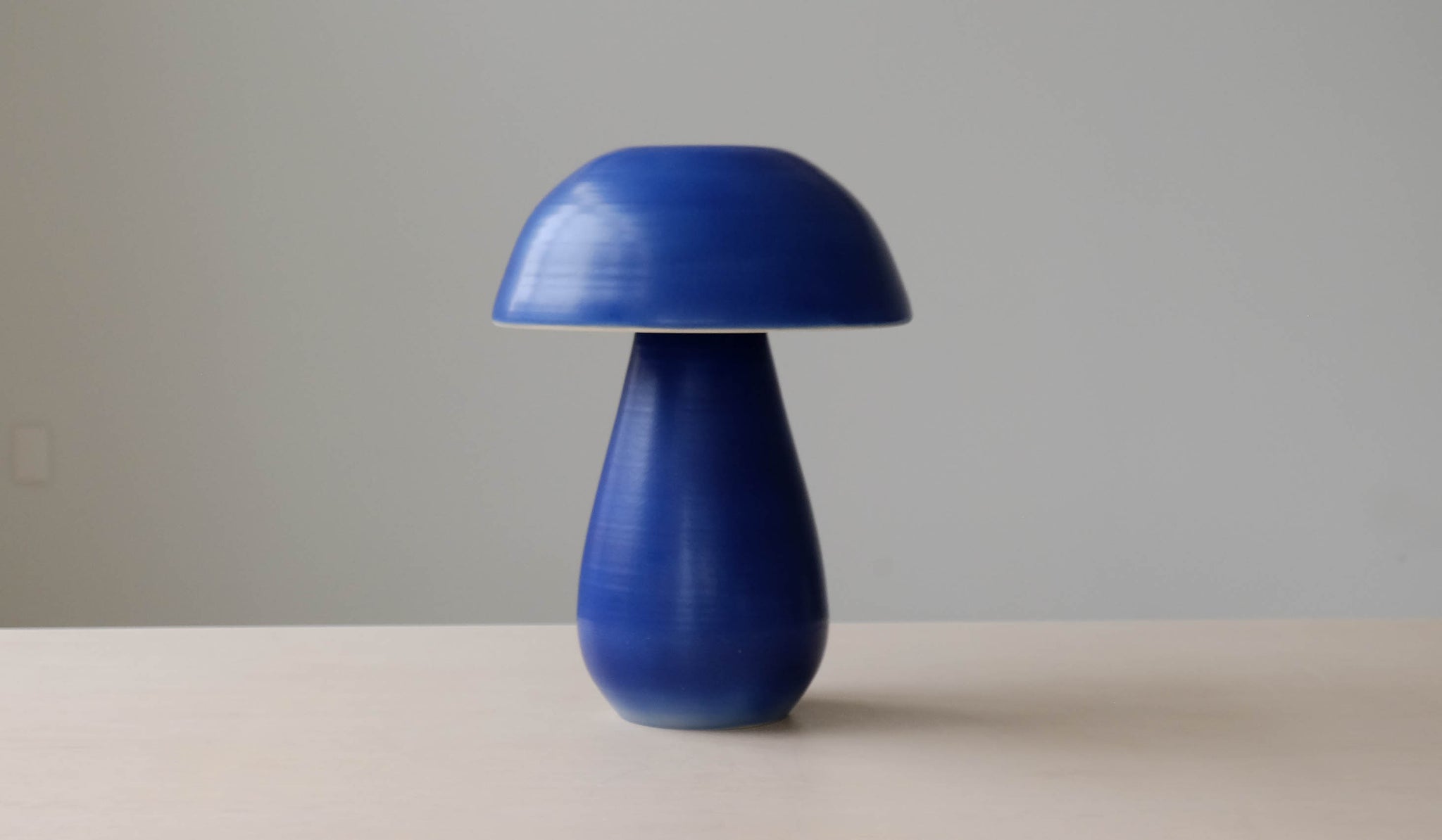 Nicholas Bijan Pourfard Cobalt Blue Mushroom Table Lamp