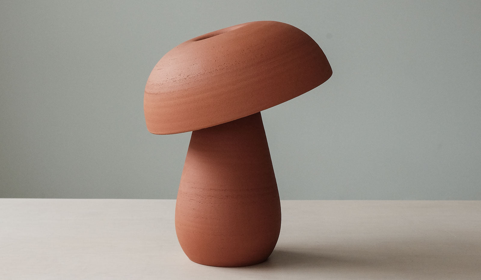 Nicholas Bijan Pourfard Terracotta Mushroom Table Lamp