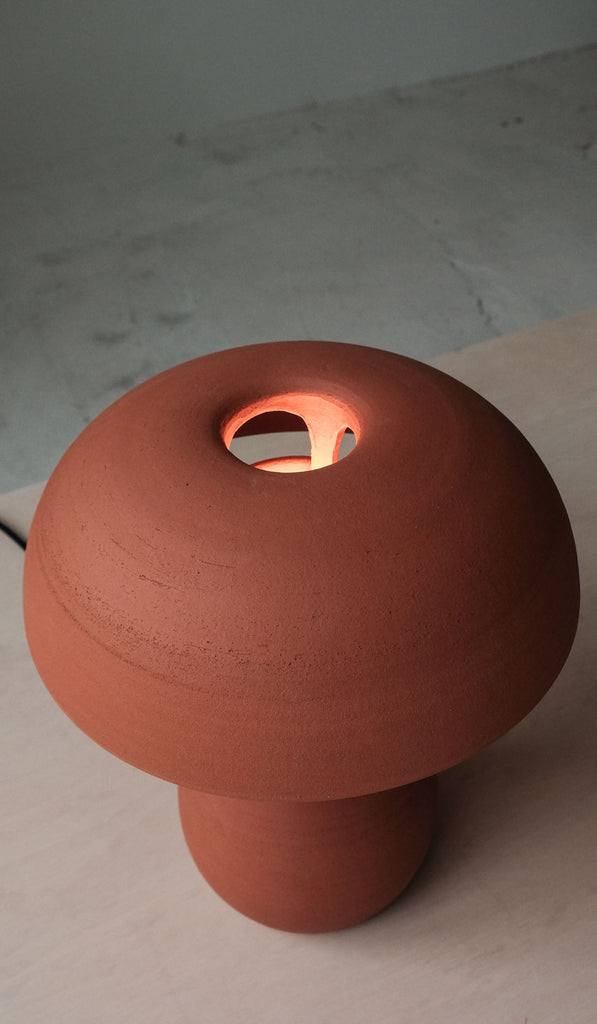 Nicholas Bijan Pourfard Terracotta Mushroom Table Lamp