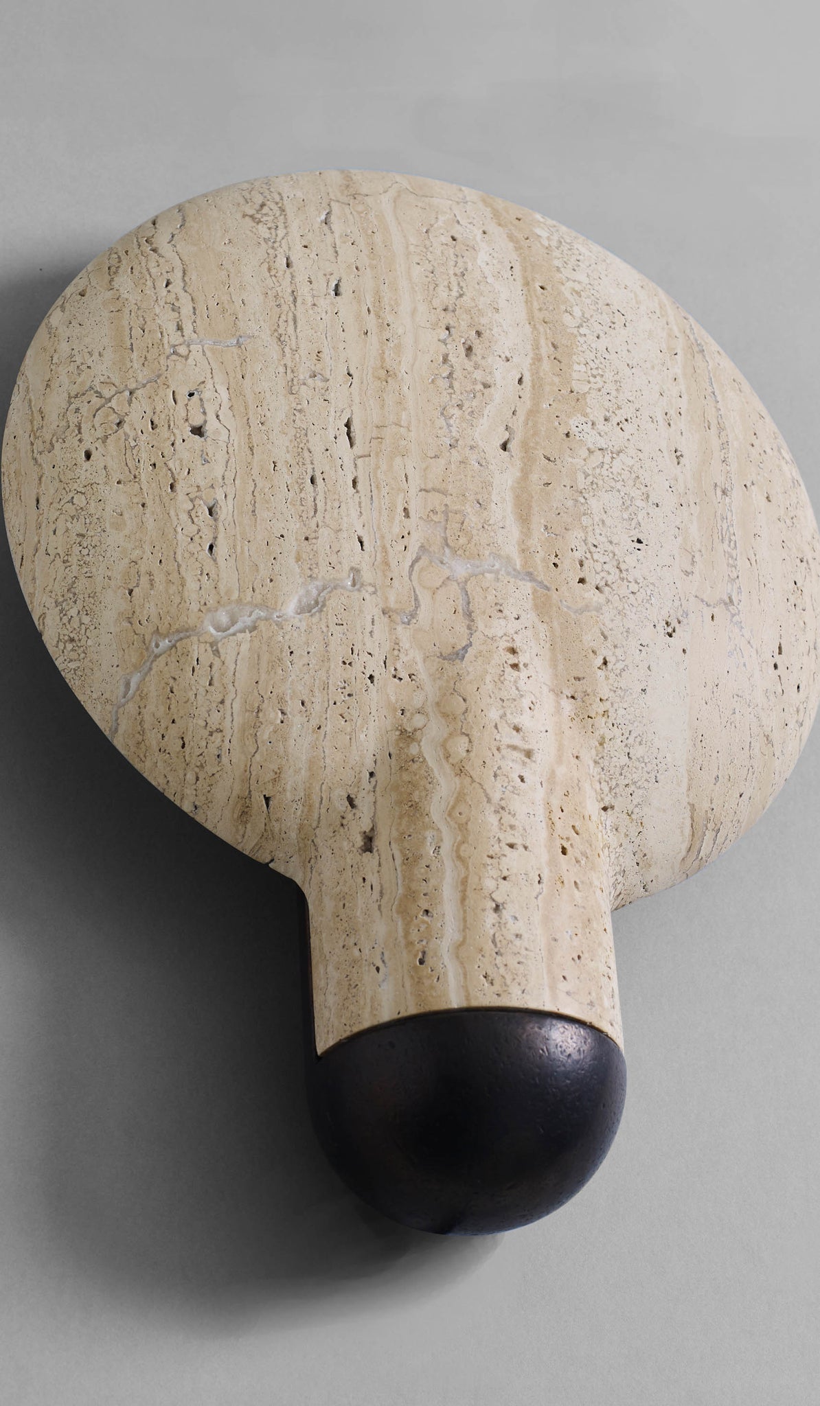Studio Henry Wilson Classico Travertine with Blackened Cast Bronze Surface Wall Sconce - Spartan Shop