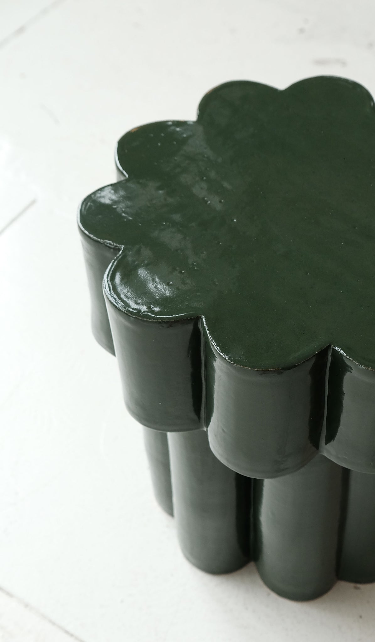 B Zippy Chrome Green Double Tier Cloud Side Table - Spartan Shop